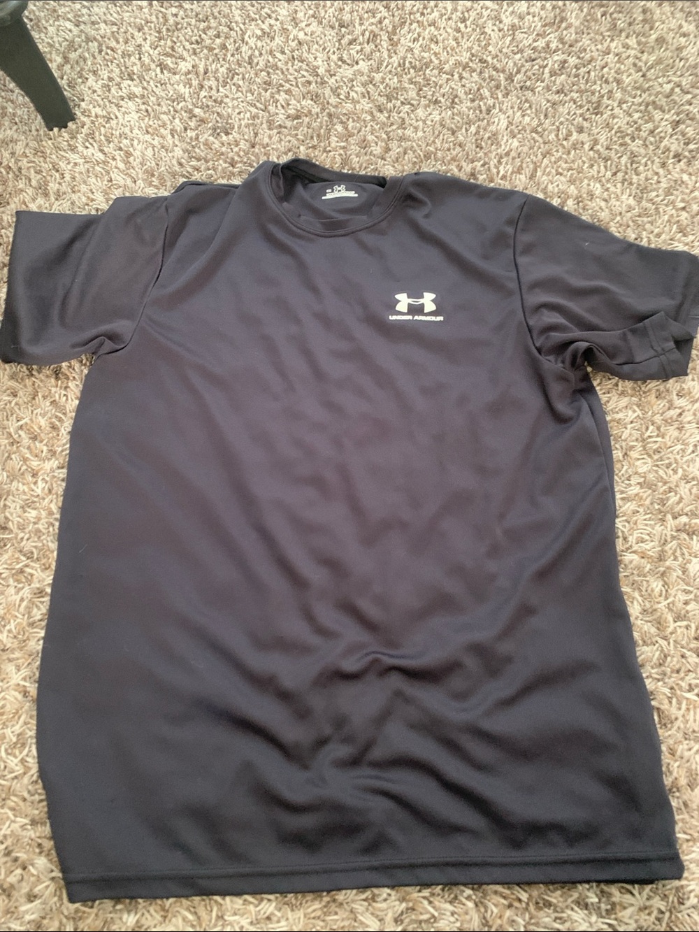 Under Armour Men’s Black Short Sleeve Performance Tee with White Logo